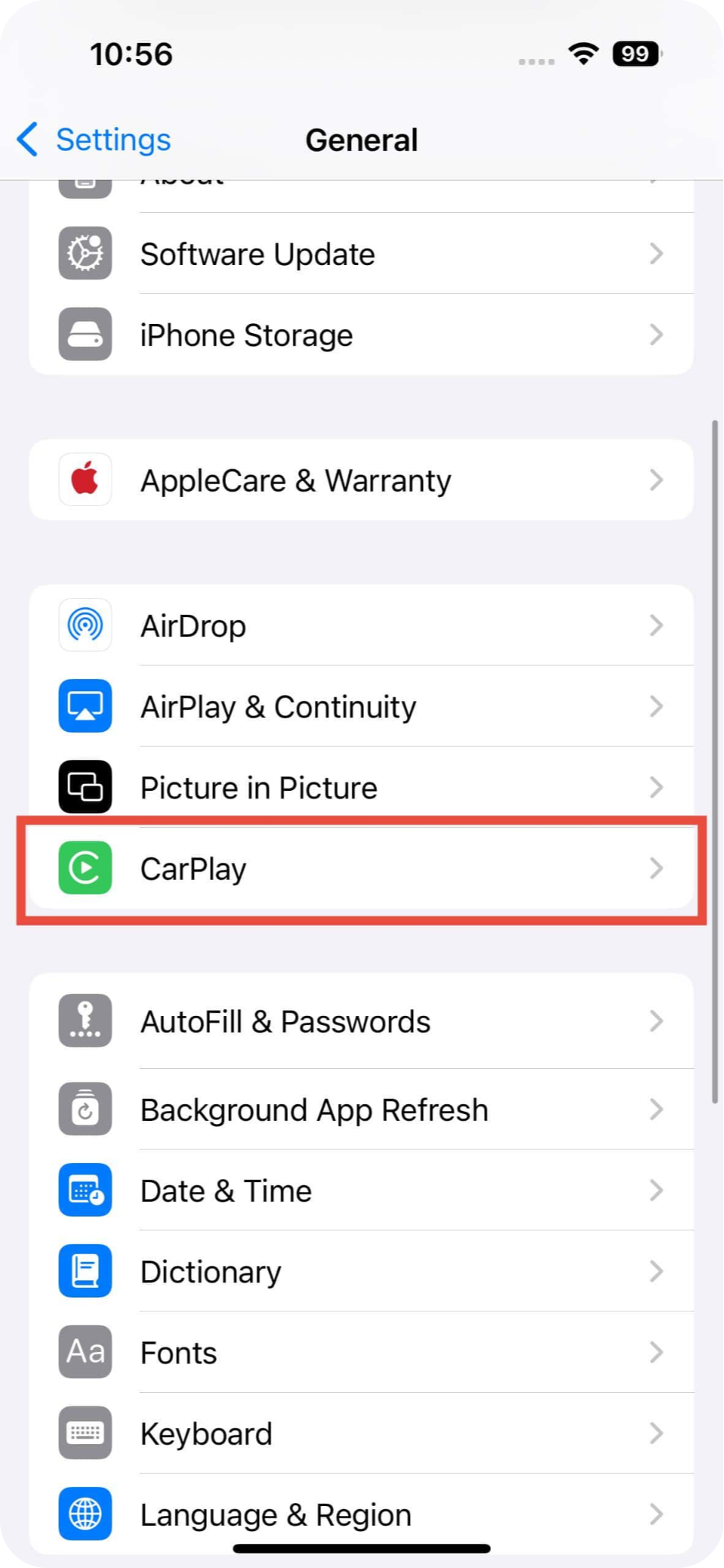 Reconectar CarPlay