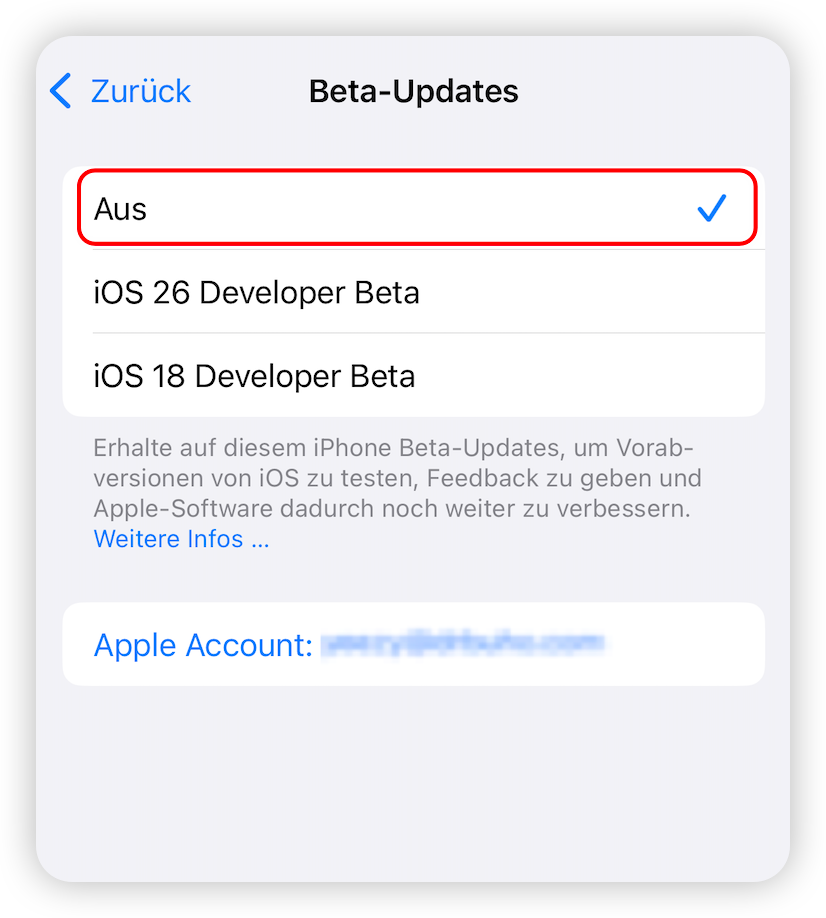 iOS 26 Beta von Ihrem iPhone entfernen
