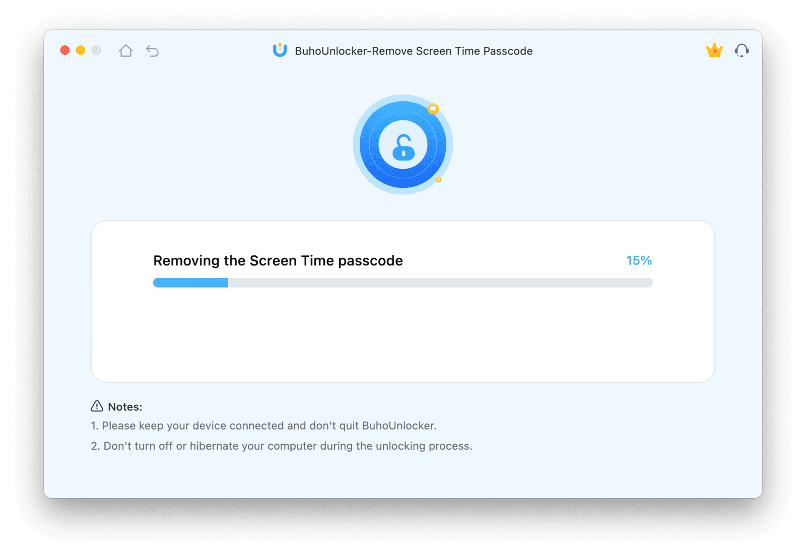 Entfernen des Bildschirmzeit-Codes mit BuhoUnlocker