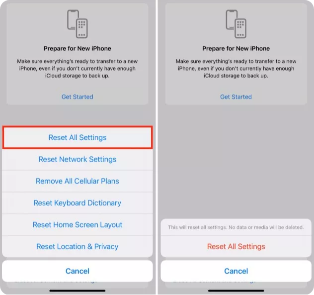 Reset All Settings