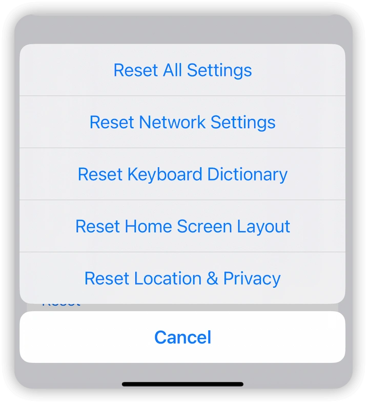 Reset All Settings
