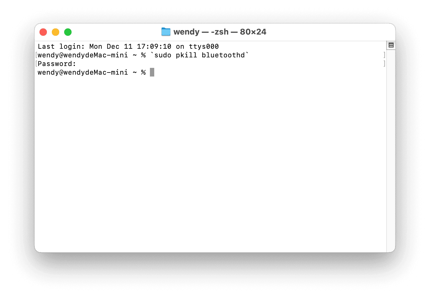 Reset Bluetooth via Terminal