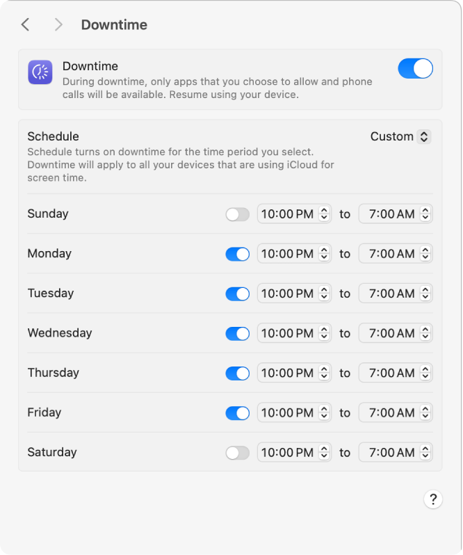 Schedule Downtime