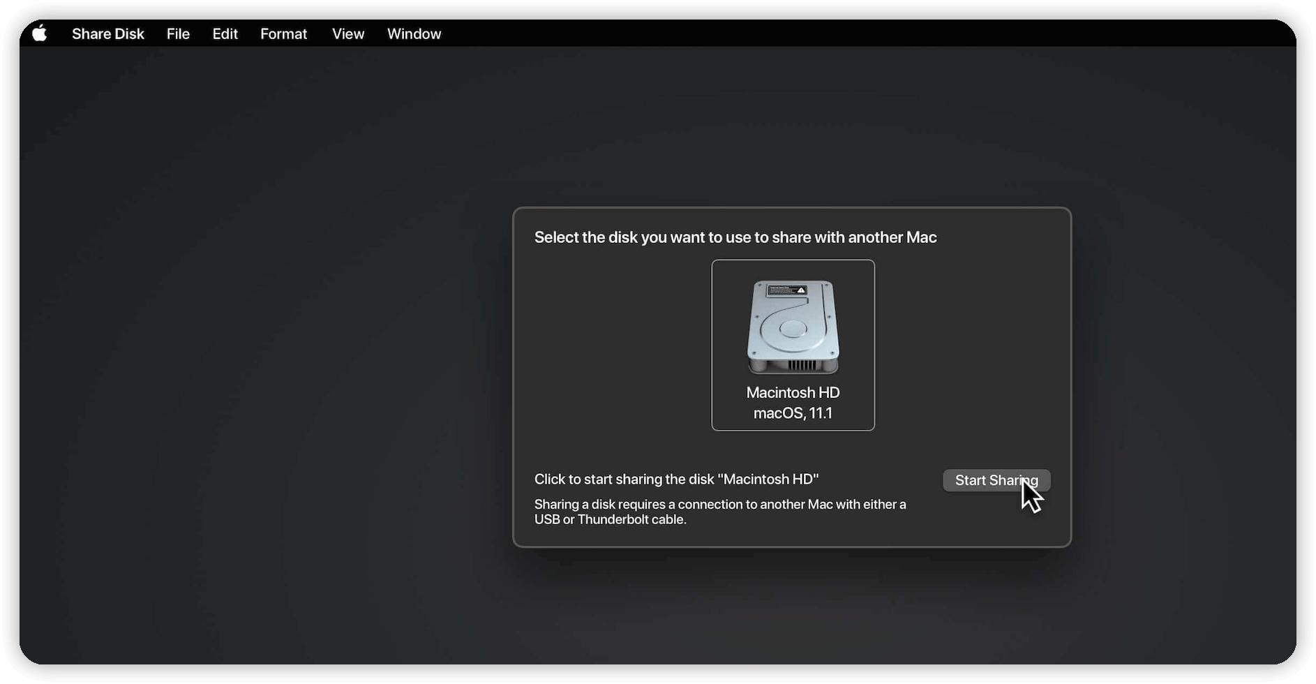 Share Disk Using Sharing Mode