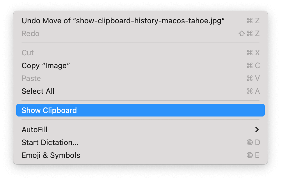 Show Clipboard History on macOS Sequoia Using Finder