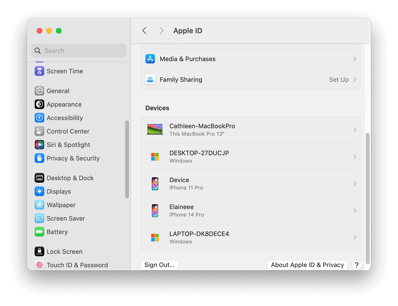 Sign Out of Apple ID on Mac