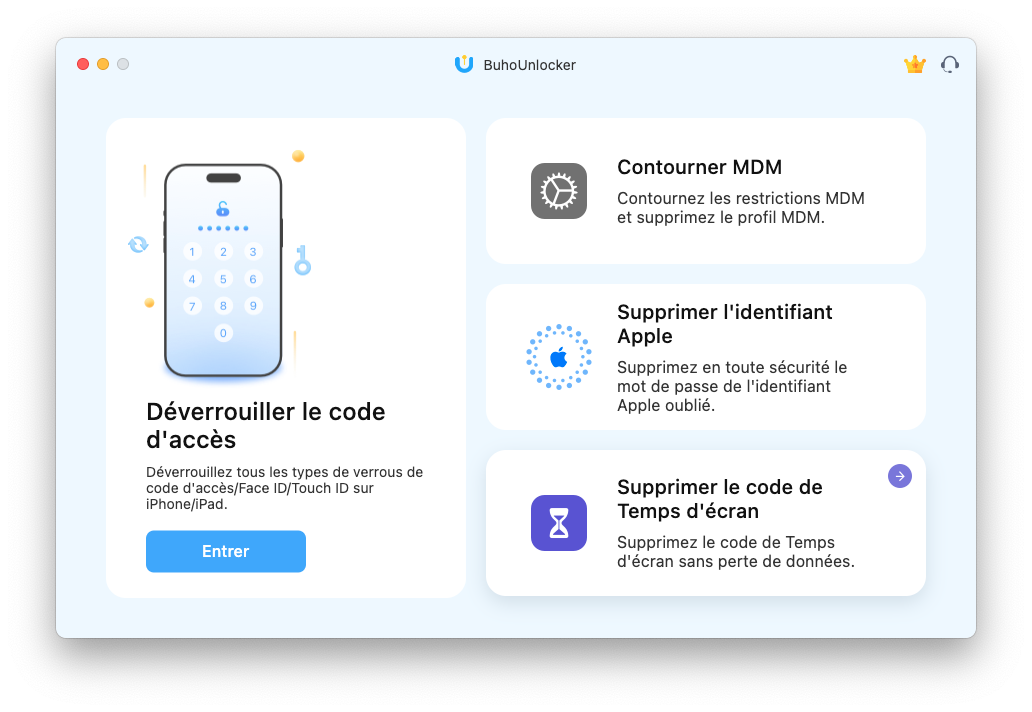 Déverrouiller le code d'accès