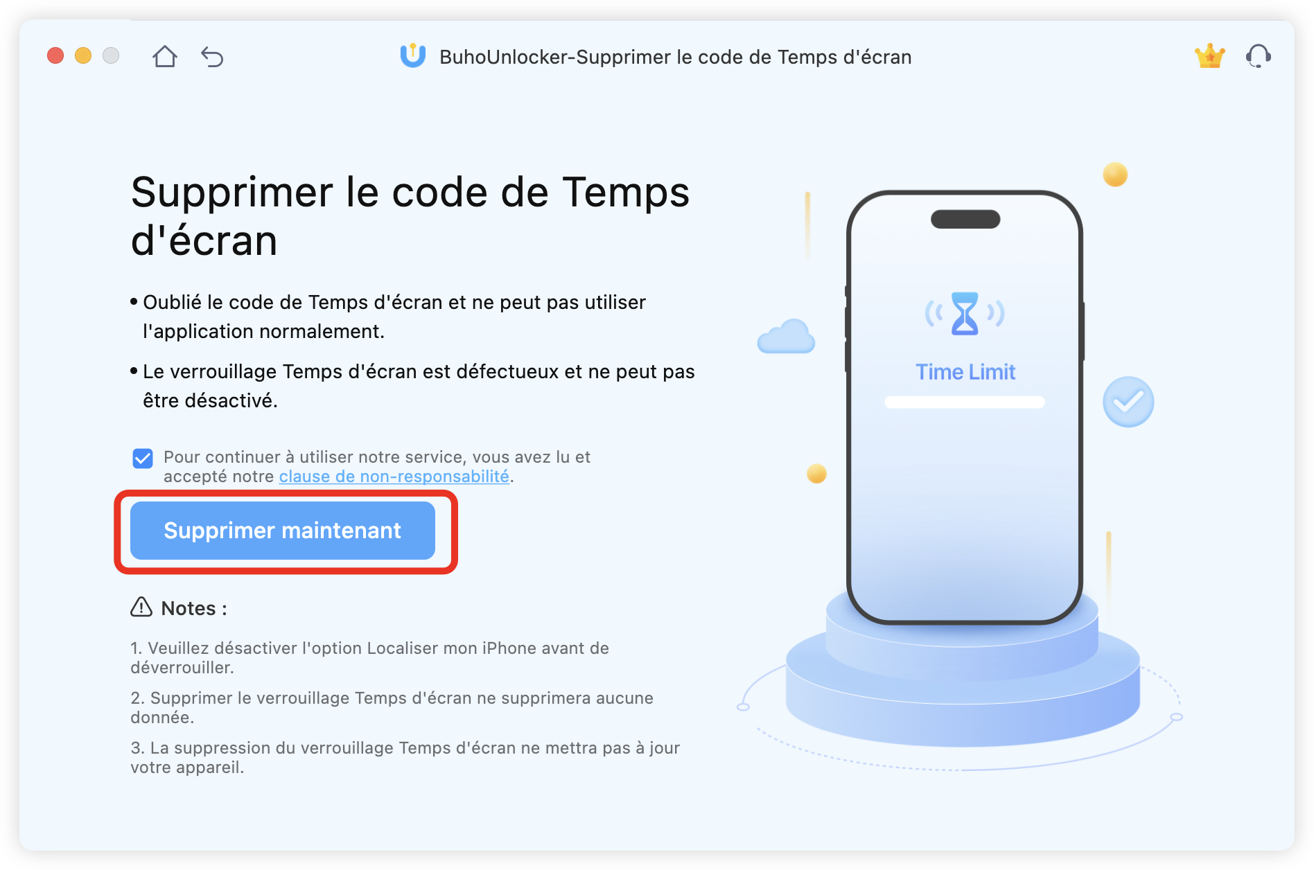 Supprimer le code de Temps d'écran
