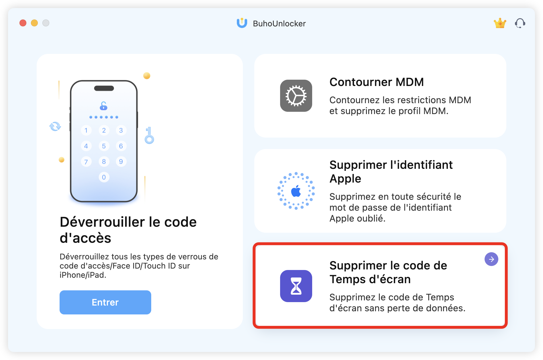 Supprimer le code de Temps d'écran