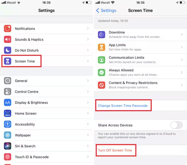 Turn Off Screen Time on iPhone