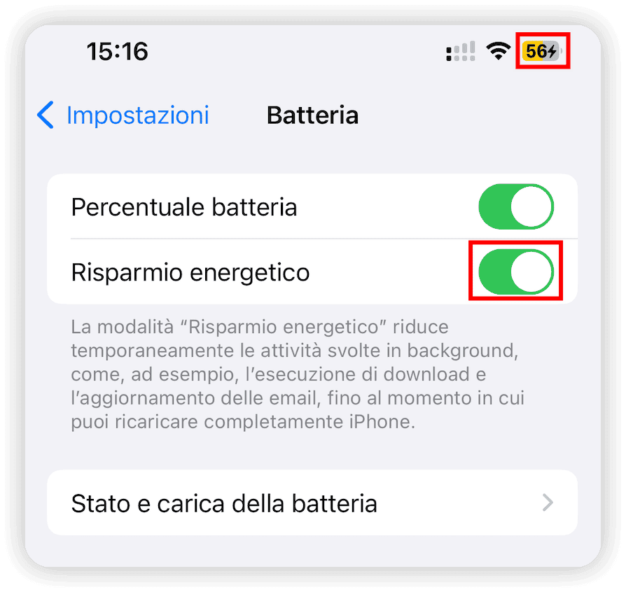 Turn on Low Power Mode