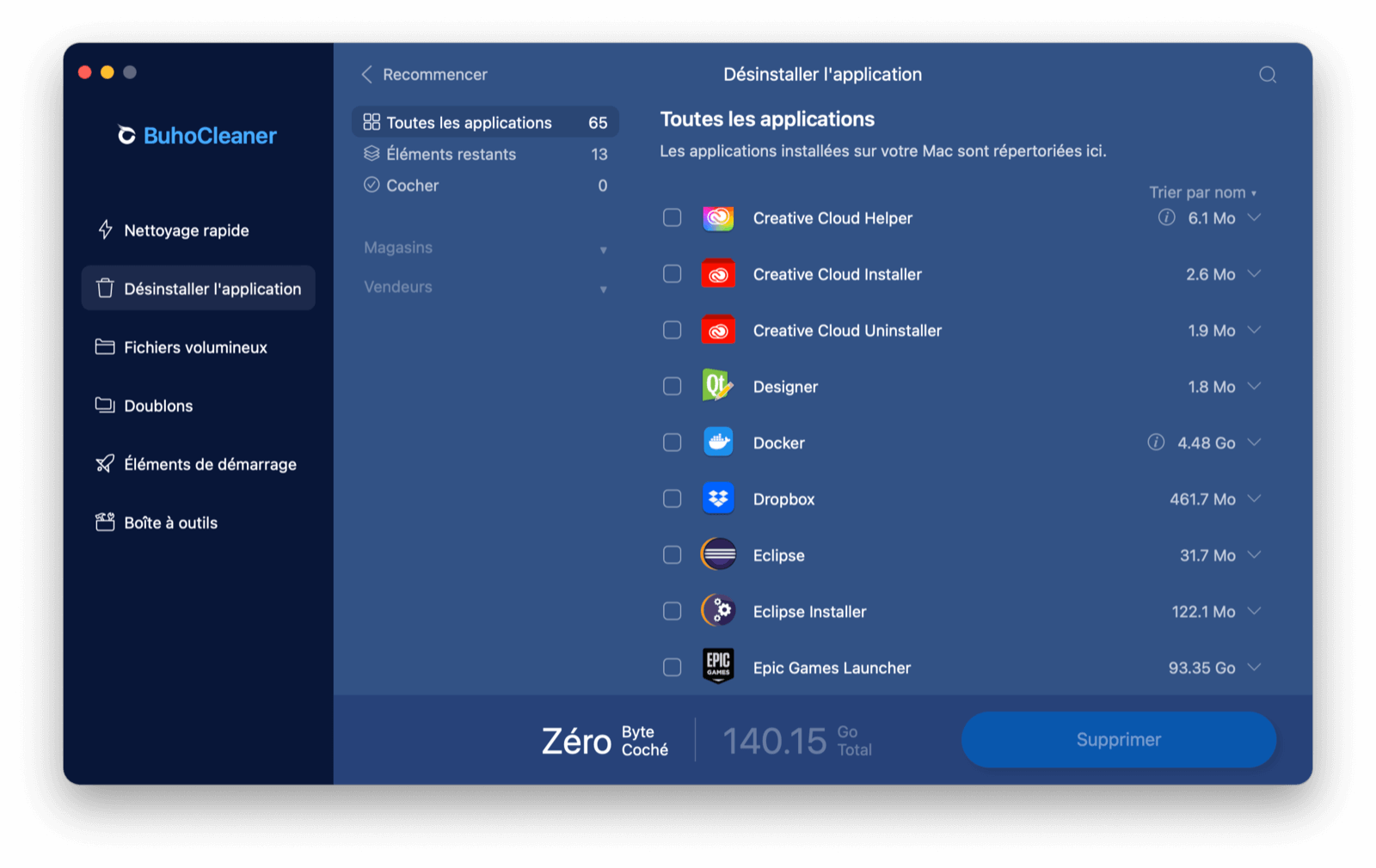 Désinstaller des applications sur Mac avec BuhoCleaner