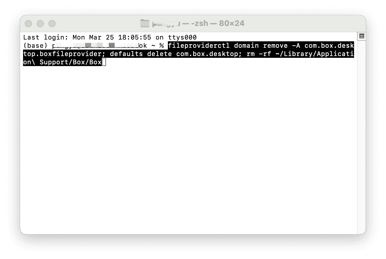 Unininstall Box Drive on Mac with Terminal