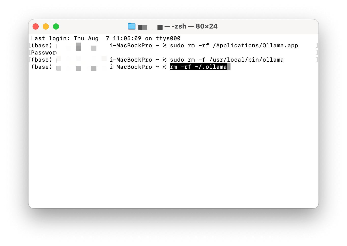 Uninstall Ollama on Mac with Terminal