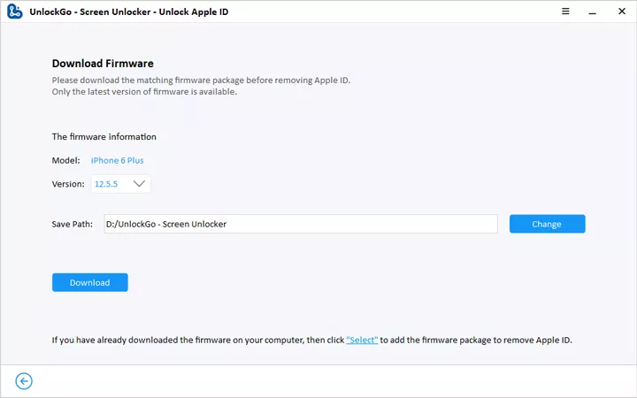 Download the Firmware for Removing Apple ID