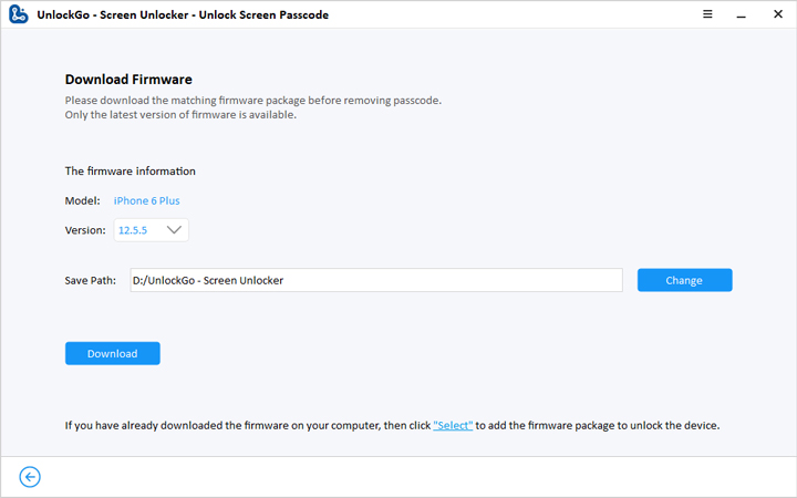 Download Firmware to Unlock Screen Passcode