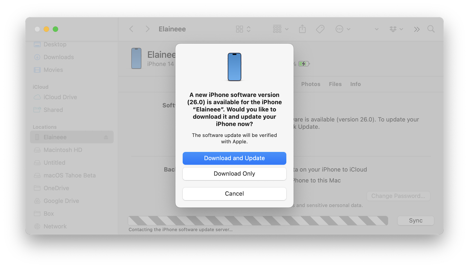 Update iOS with Finder