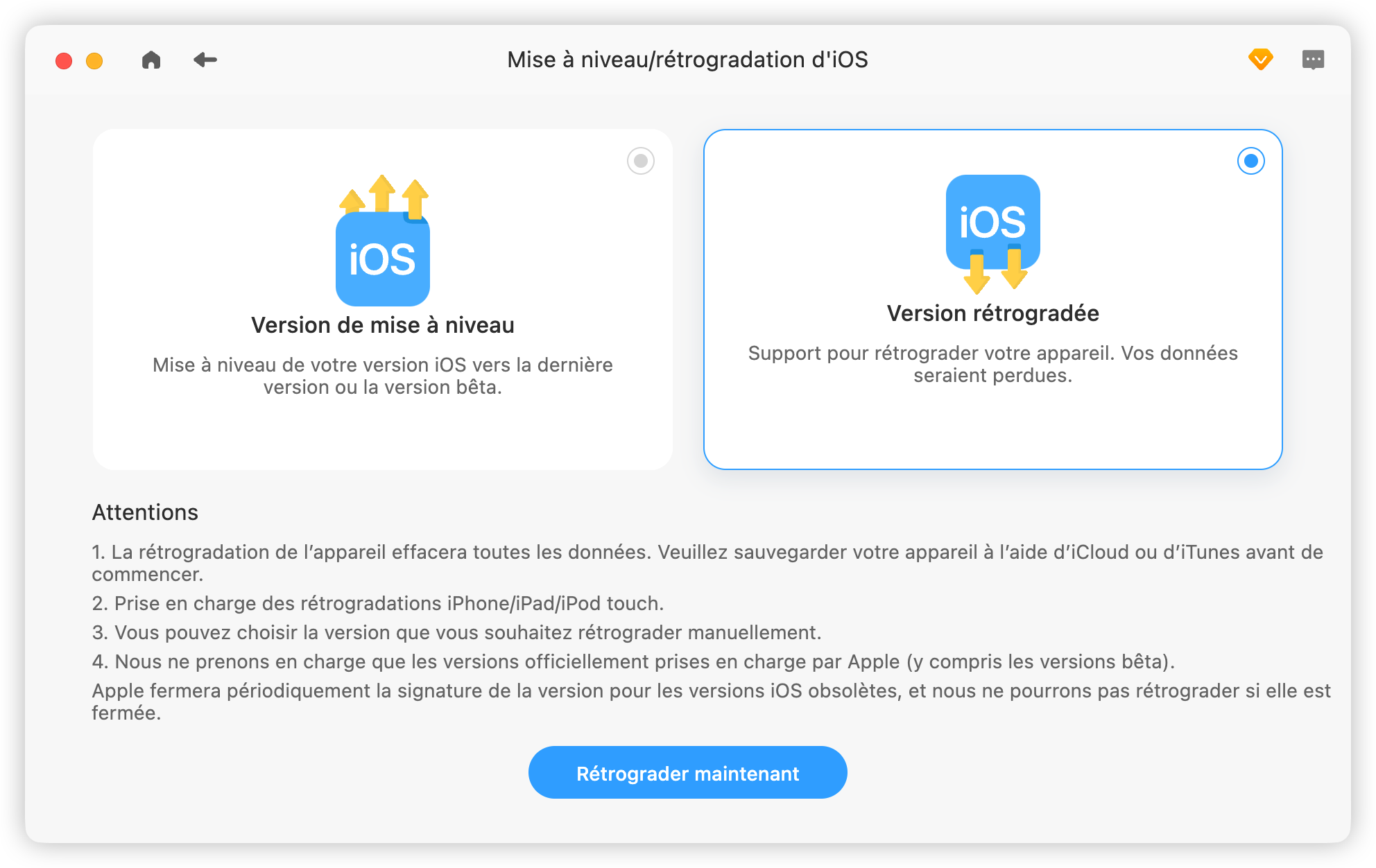 Rétrograder iOS 26.2 avec BuhoRepair