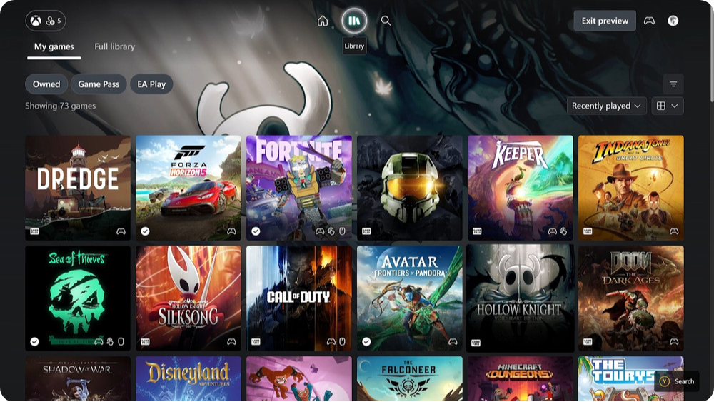 Xbox Cloud Gamingのライブラリ