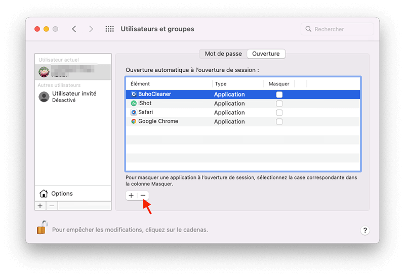 Disable Login Items with System Preferences