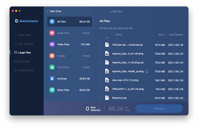 Find and Delete Large Files with BuhoCleaner