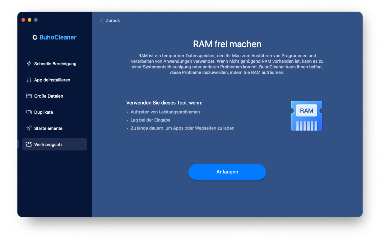 Free up RAM with BuhoCleaner