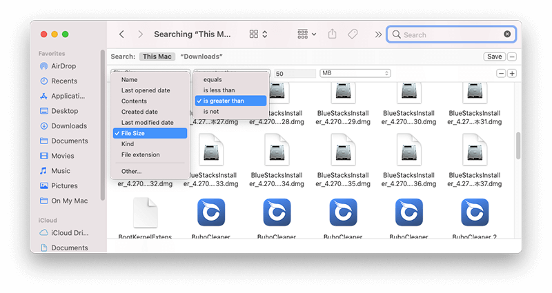 Search Large Files with Finder