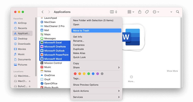 uninstall office 365 on a mac